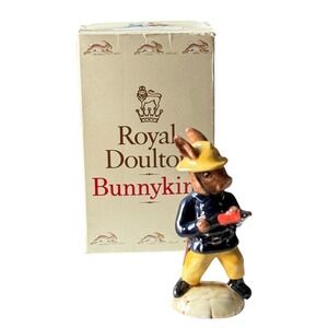 Royal Doulton Bunnykins Fireman Figurine DB 75 With Box Vintage Made in UK